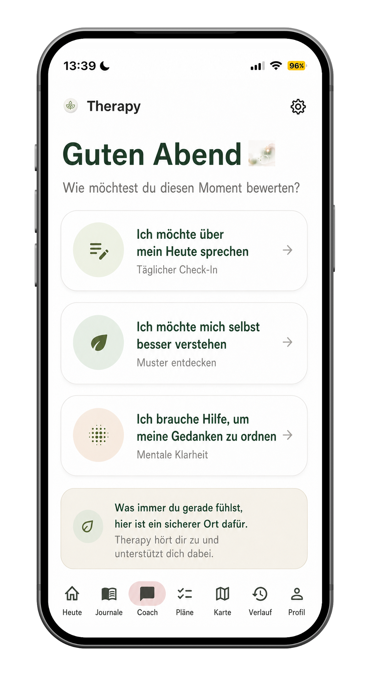 2. Sprach‑Session: Ich bin hier, um zuzuhören.