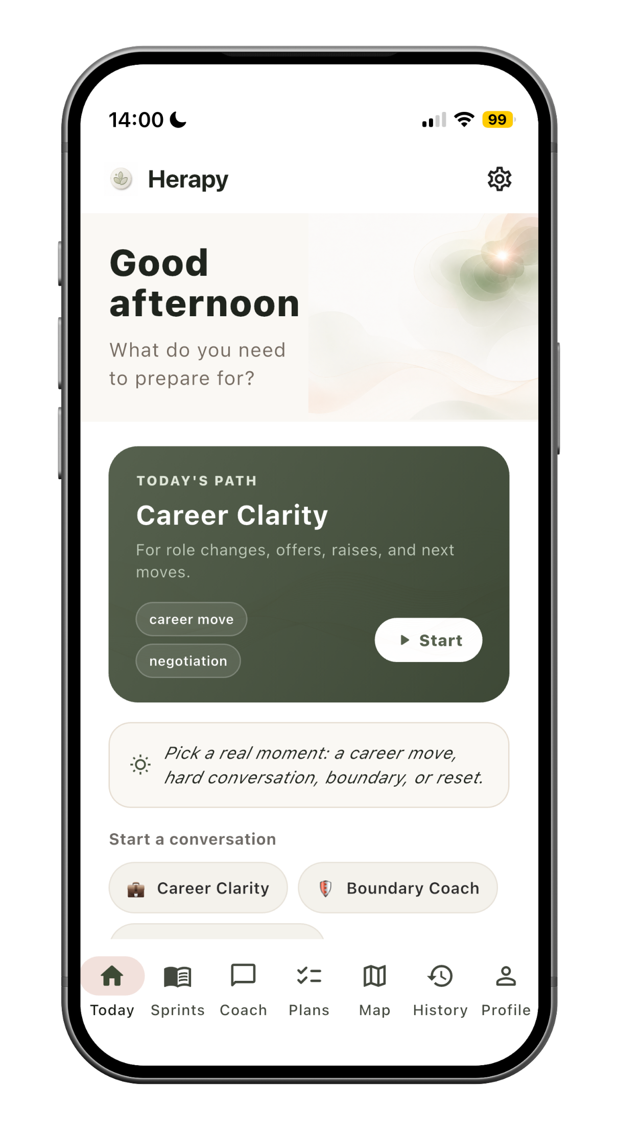 Herapy mobile app preview