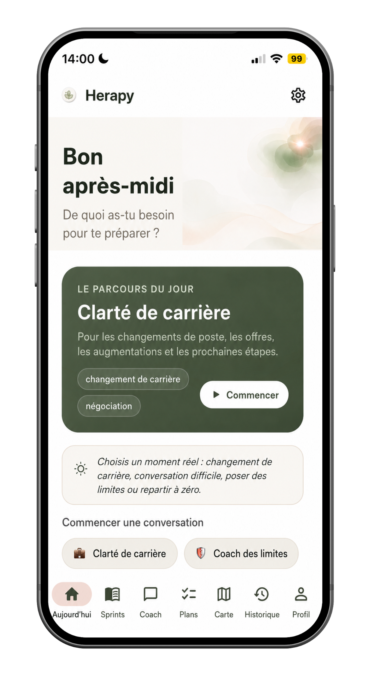 Herapy mobile app preview