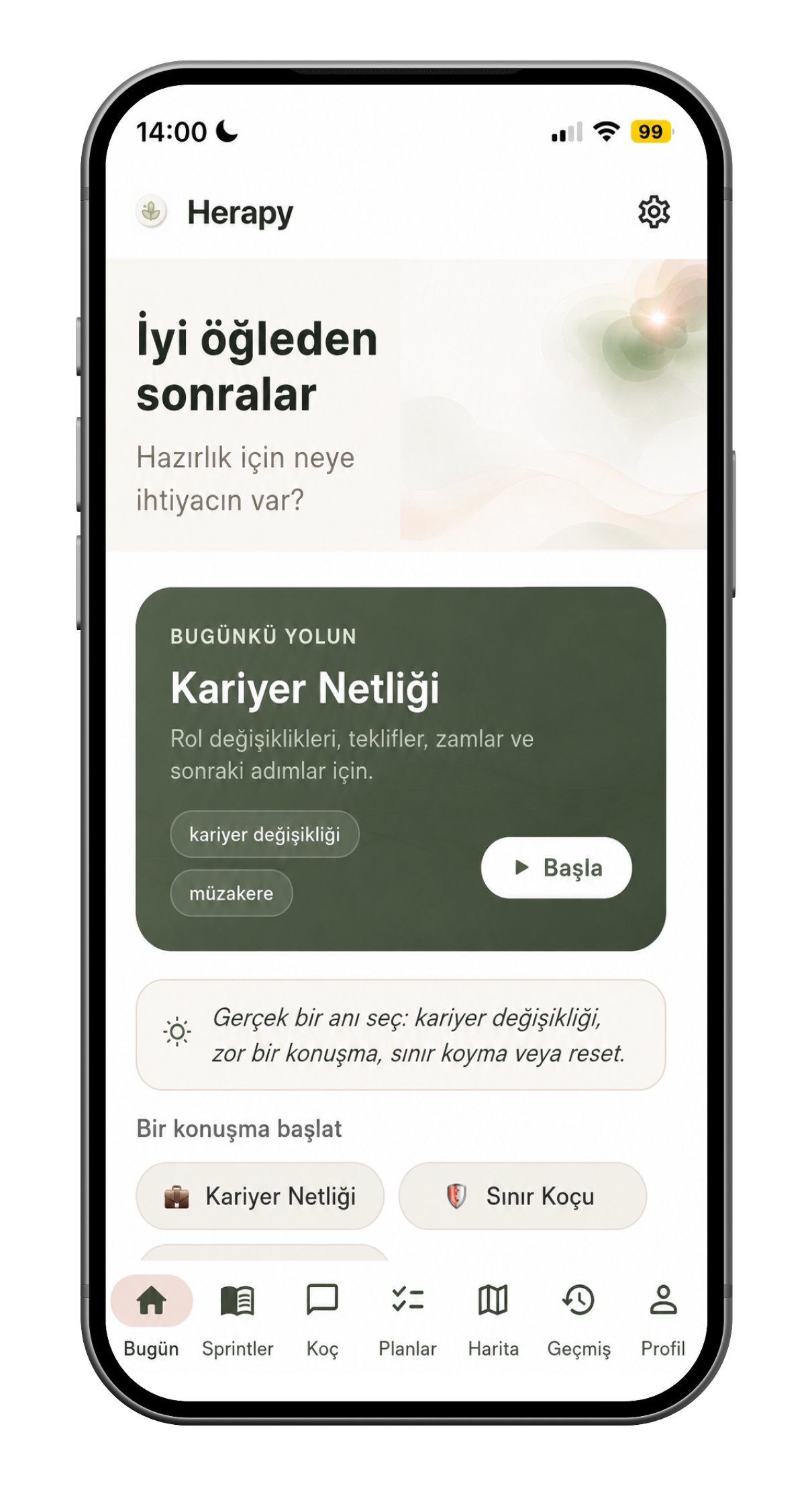 Herapy mobil uygulama önizlemesi